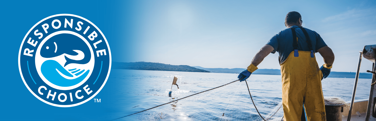 Responsible Choice logo with Fisherman on boat scene